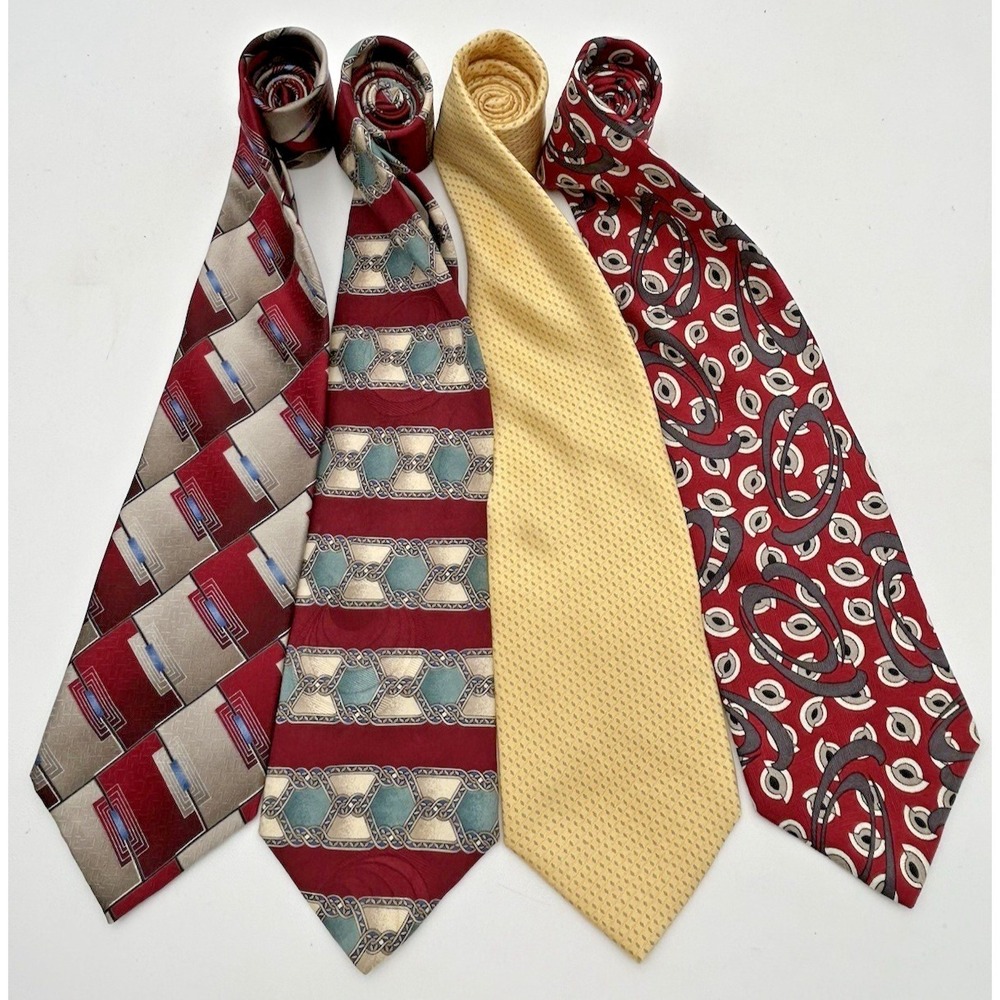 Zylos George Machado 100%‎ Italian Silk Ties Lot Of 4 Made In USA